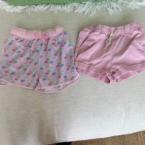 Vineyard vines Girls' Pink Flamingo Print & Solid Pink Shorts